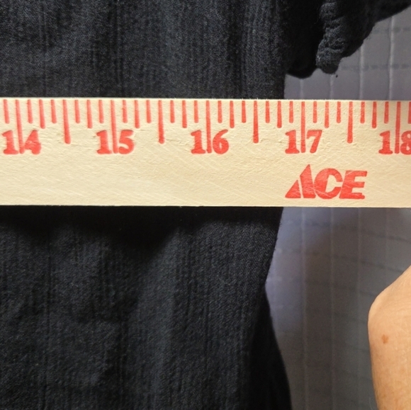 American Eagle Black Embroidered Short Sleeve Top with Relaxed Fit Medium Boho - Picture 5 of 6